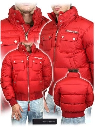 DSQUARED2 DAUNENJACKE Jacke ROT D2 Down Jacket /Factory Preis