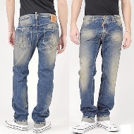 DSQUARED² D2 LOGO Männer Blau Cotton Jeans Neu 018 /Kaufen Kaufen
