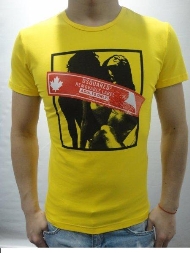 Dsquared2 T SHIRT Kurzarm Gelb Dsquared 095 /Gute Qualitäts