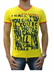 Dsquared2 T SHIRT Kurzarm Gelb Dsquared 120 /Guter Qualität