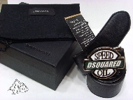 DSQUARED 2 Speed Dsquared Oil Schwarzen Gürtel /Hohe Qualität