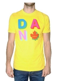Dsquared2 T SHIRT Kurzarm Gelb Dsquared 018 /Modisch