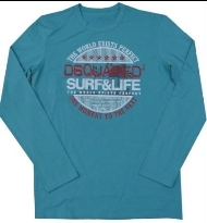Dsquared2 T SHIRT Hellblau Surflife 003 /Hohe Qualität